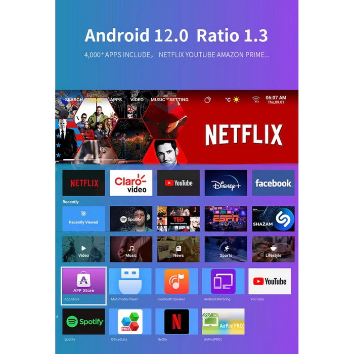 ویدئو پروژکتور اندرویدی T269 pro اصلی کیفیت عالی