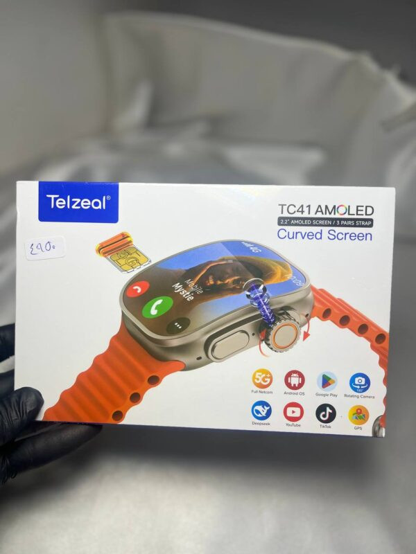 ساعت هوشمند Telzeal سیم کارت خور 5G دوربین دار TC41 با حافظه ۶۴ و رم ۶ اصلی کیفیت عالی