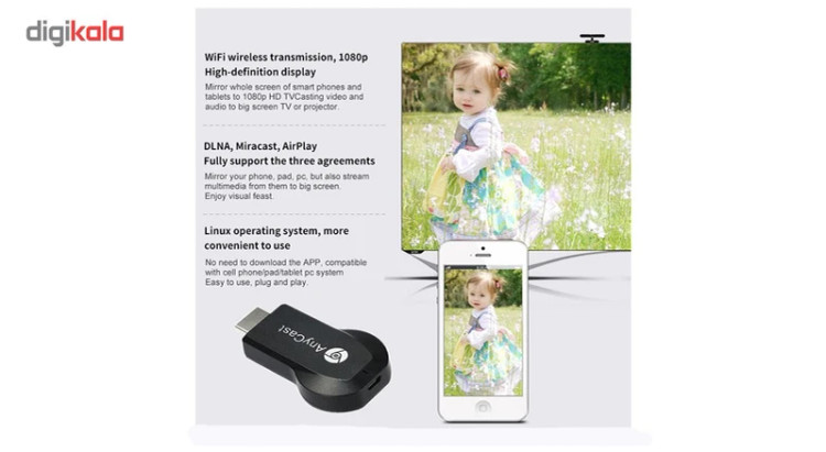دانگل HDMI وای فای Anycast مدل M4 plus اصلی