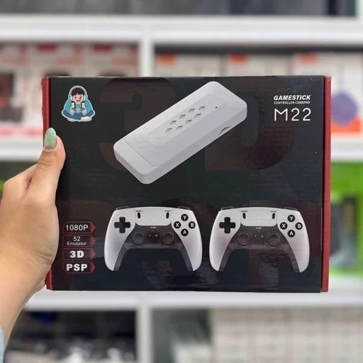 گیم استیک m22 اصلی طرح ps5 با دو دسته بلوتوثی و 20 هزار بازی
