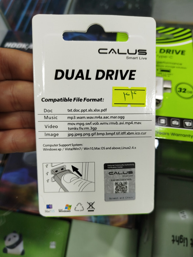 فلش مموری 32 گیگ کالوس مدل CALUS DUAL DRIVE USB Type‑C 32GB