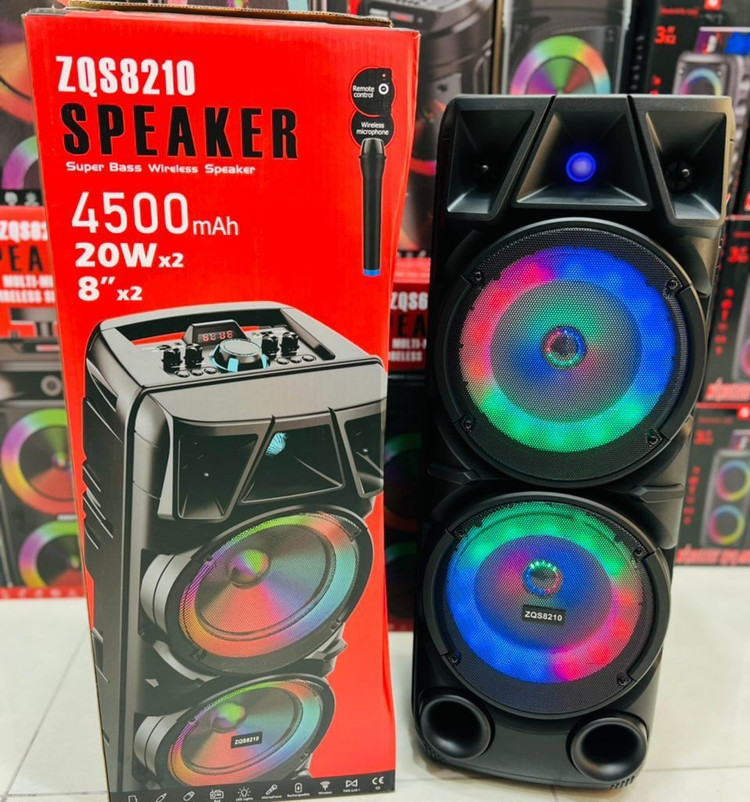 اسپیکر شارژی بلوتوثی ZQS8210 اصلی با ریموت کنترل و میکروفون کیفیت عالی