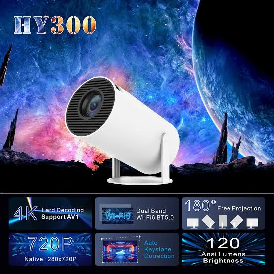 ویدئو پروژکتور اندروید رم خور HY300 اورجینال با قابلیت نصب برنامه و دارای کنترل کیفیت عالی