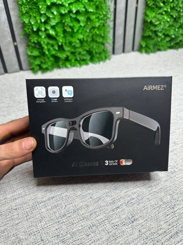 عینک هوشمند Airmez S2 AI دوربین دار اصلی با دوربین ۱۲ مگاپیکسل و ۲ لنز اضافه