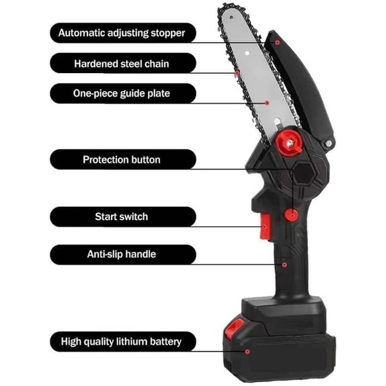 اره زنجیری شارژی CHAINSAW همراه ۲ باتری ۴۸ ولت کیفیت عالی