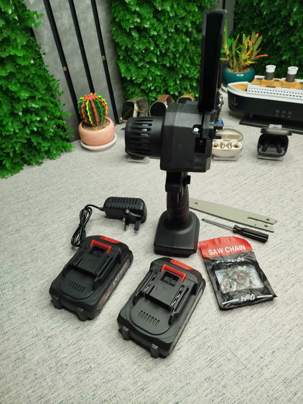 اره زنجیری شارژی CHAINSAW همراه ۲ باتری ۴۸ ولت کیفیت عالی