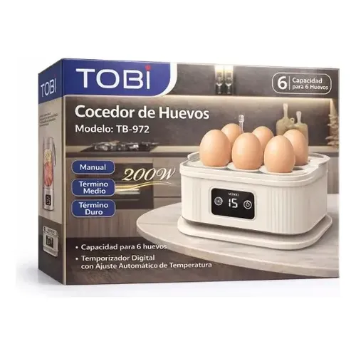 دستگاه تخم مرغ پز توبی اصل مدل TOBI TB-972 | توان ۲۰۰ وات ، تایمردار ، لمسی